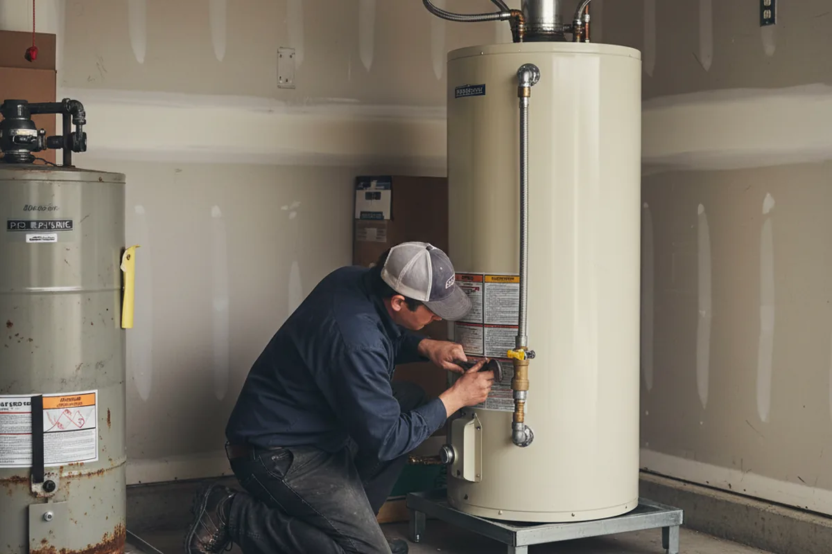 Water heater and shutoff valve replacement in Rochester Mills